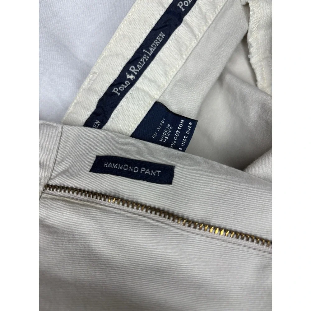 Vintage 90s Polo Ralph Lauren Hammond Pant Men 38x30 Khaki Classic Chino Pleated